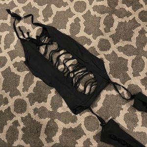 Black Stocking Body Suit